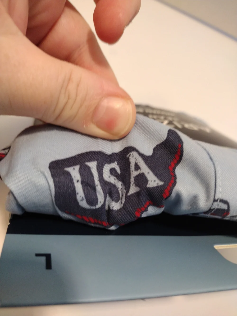 Arizona Men's Light Blue Woven Boxer with American Flag Print
